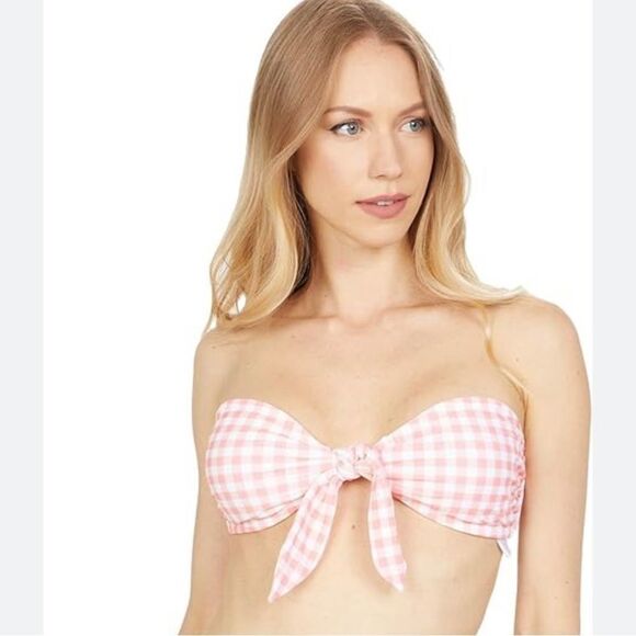 SOUTHERN TIDE GINGHAM BANDEAU BIKINI TOP SIZE MEDIUM - Picture 1 of 9